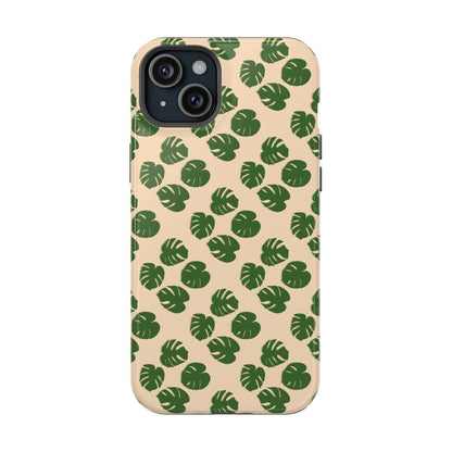 Monstera Pattern Phone Case – Dual Layer Protective Cover