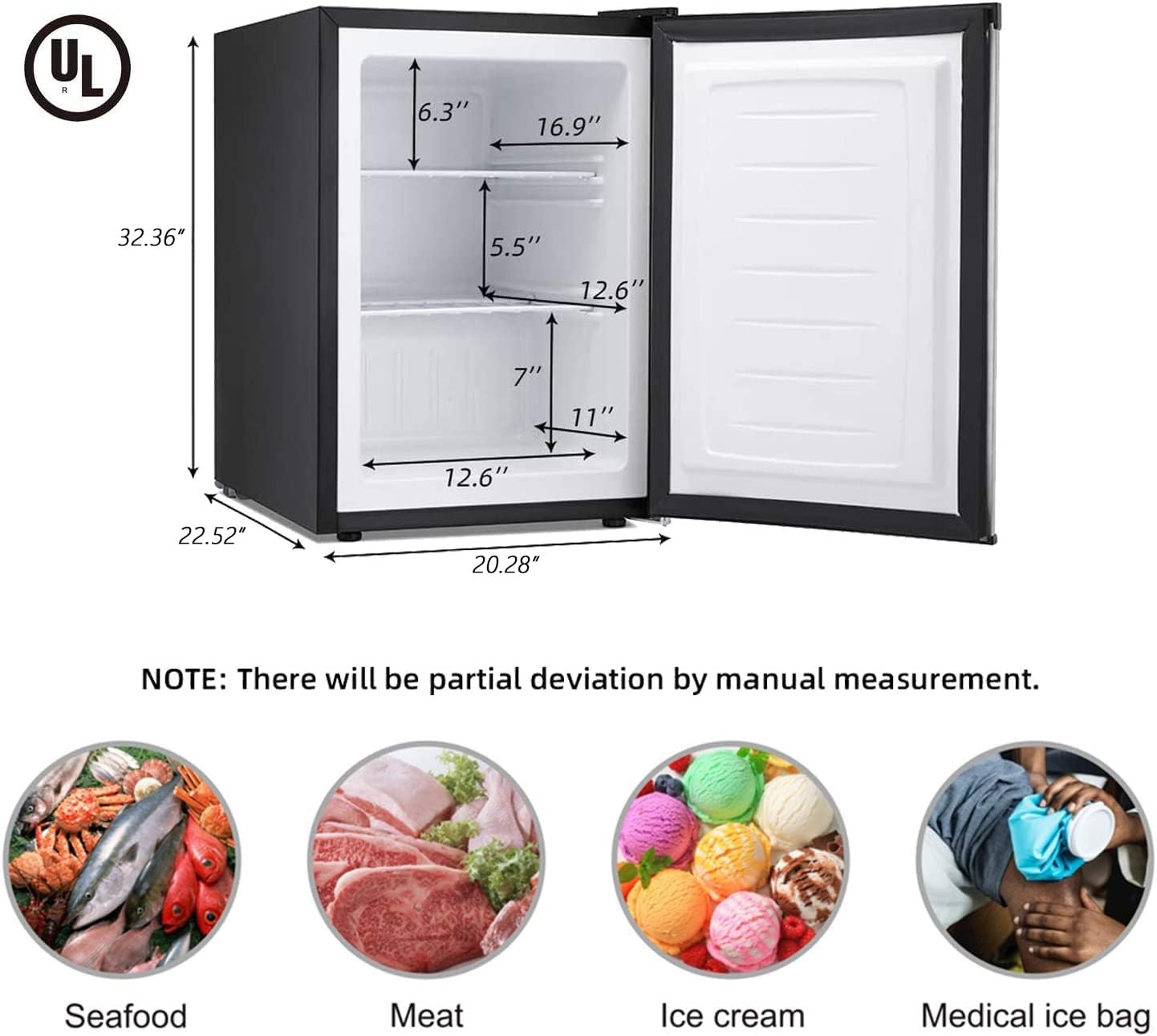 2.6\3.2 cu. ft Mini Fridge with Freezer