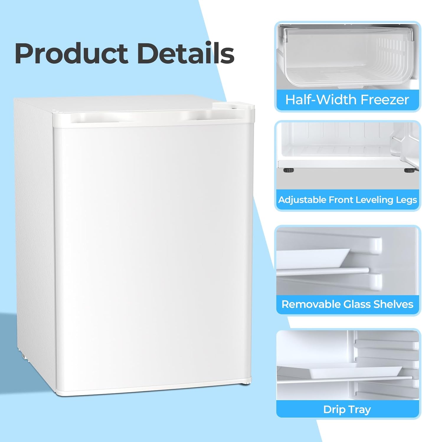2.6\3.2 cu. ft Mini Fridge with Freezer