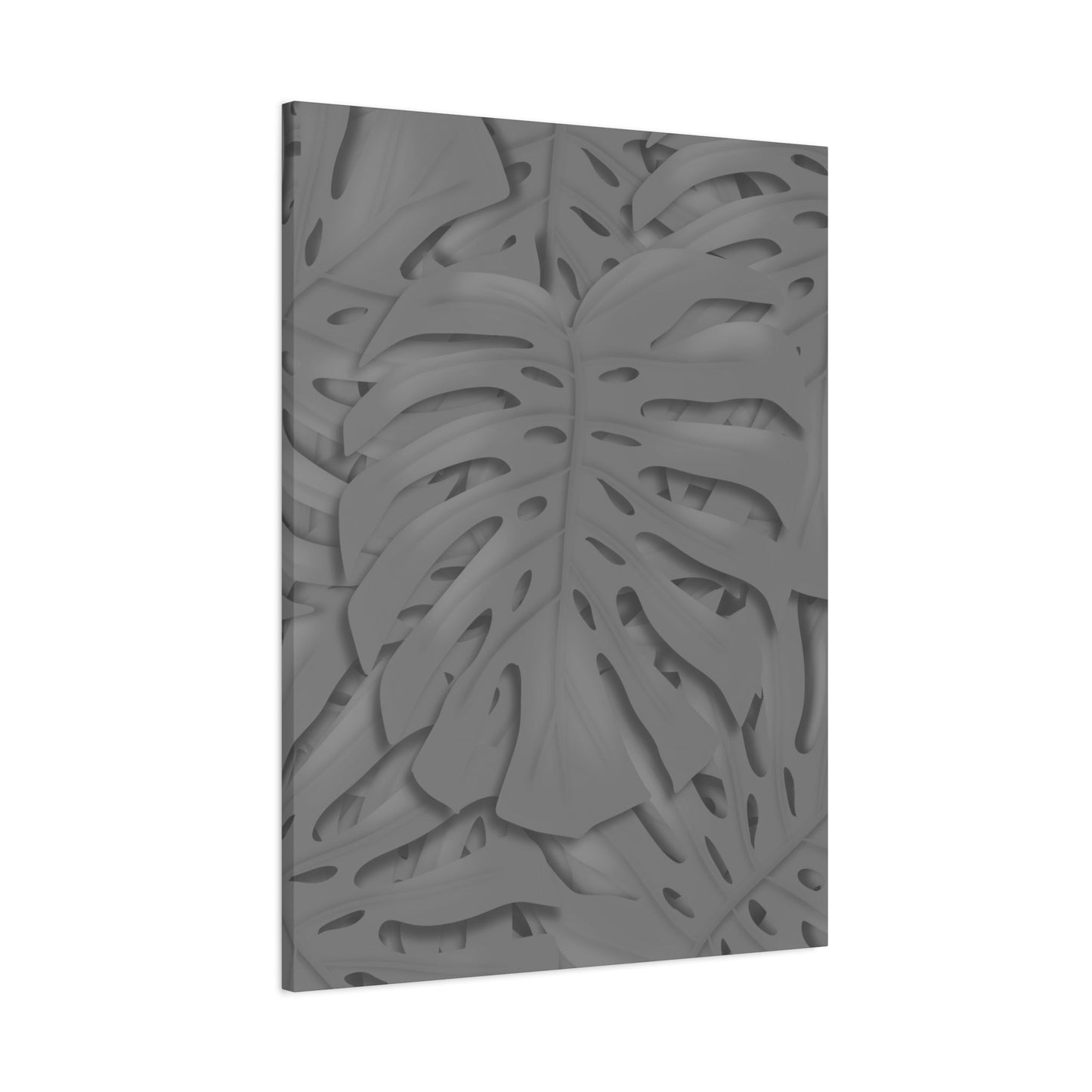 Grey Monstera Canvas Print – Botanical Wall Art