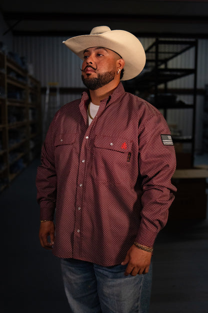 FR Pearl Snap Work Shirt - Rustline - With U.S Flag