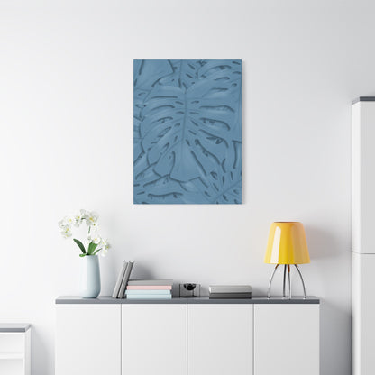 Cerulean Blue Monstera Canvas Print – Botanical Wall Art
