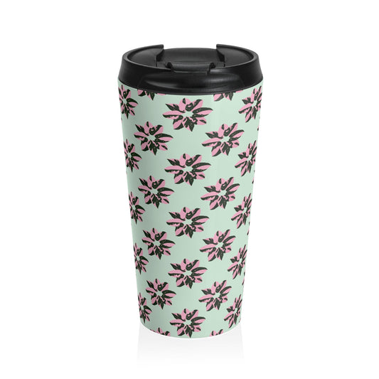 Pink Princess Philodendron Pattern 15 oz Vacuum Insulated Stainless Steel Travel Tumbler