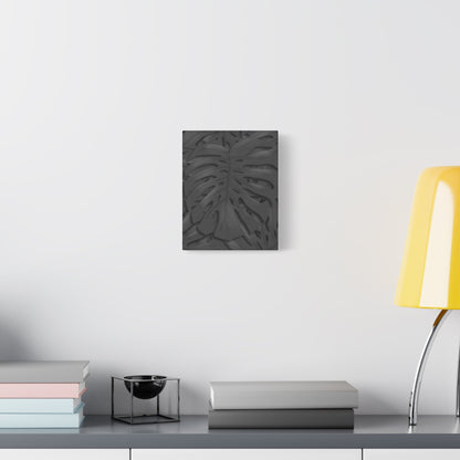 Charcoal Monstera Canvas Print – Botanical Wall Art