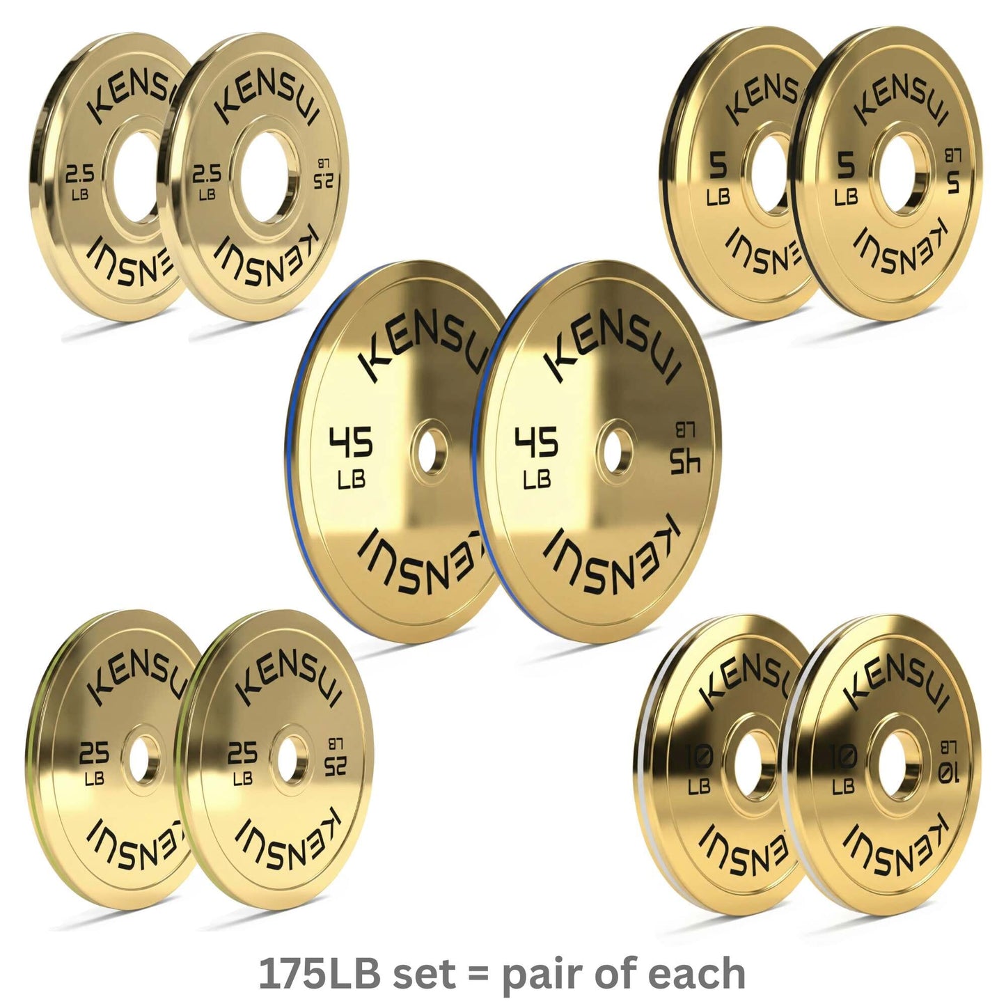 Calibrated Gold Weight Plates (LBS)
