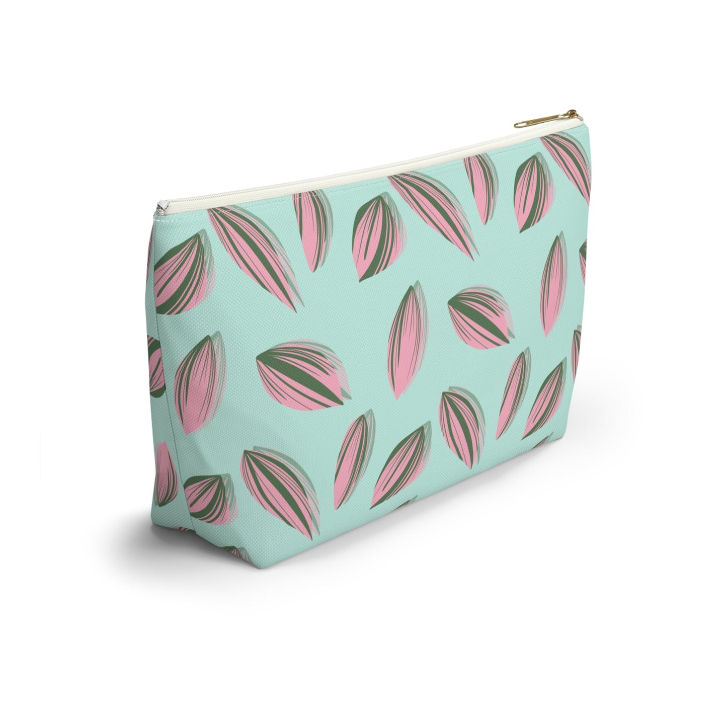 Tradescantia Nanouk Pattern Accessory Pouch – Zippered Catch-All With T-Bottom