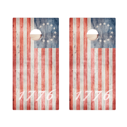 1776 American Flag Star Cornhole Boards