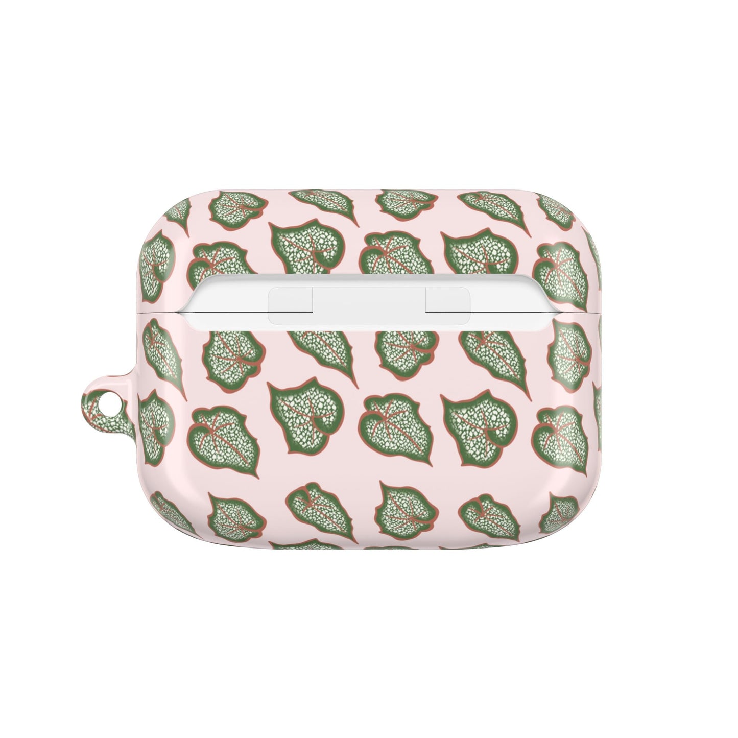 Begonia Pattern Earbud Case – Slim Protective Cover With Carabiner
