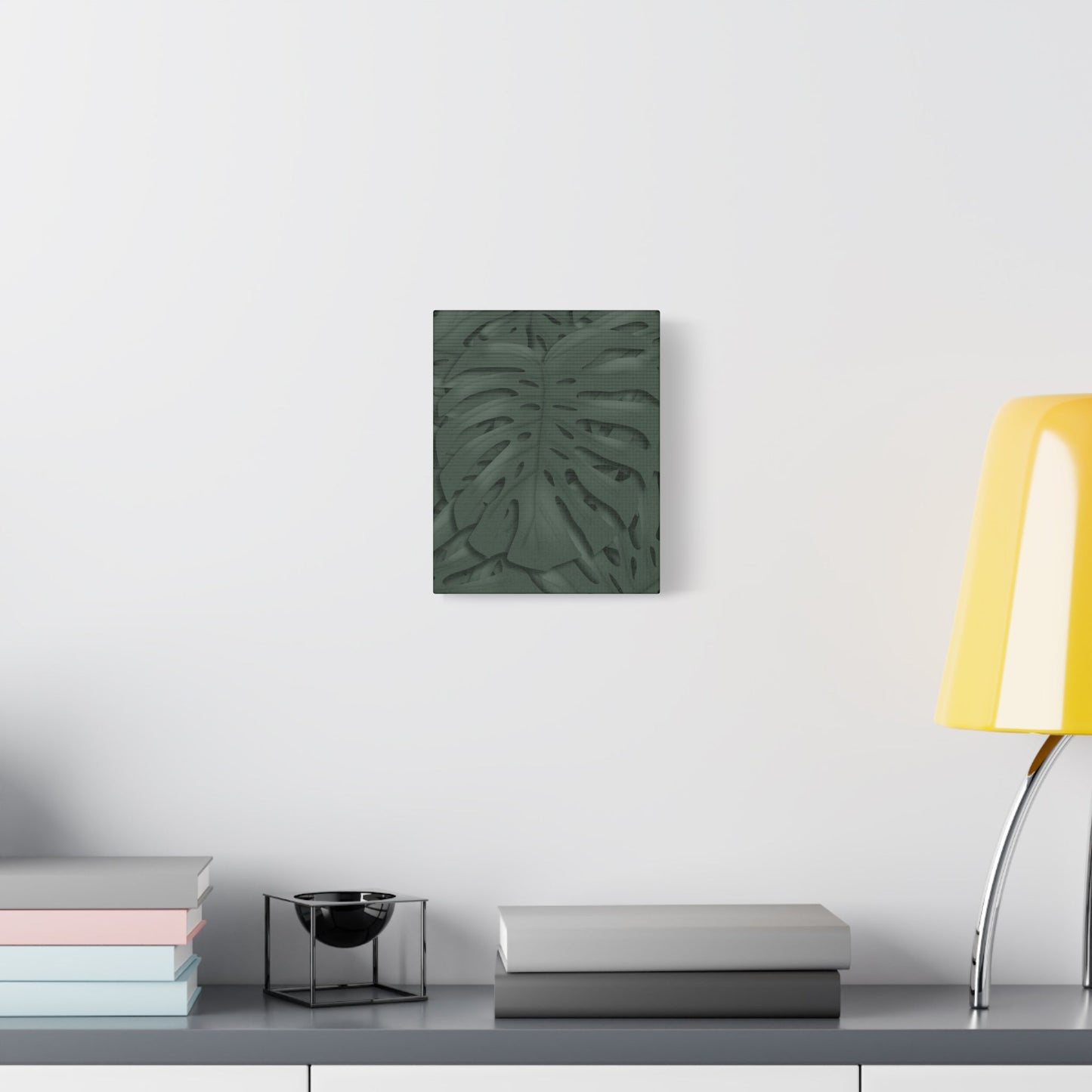 Deep Green Monstera Canvas Print – Botanical Wall Art