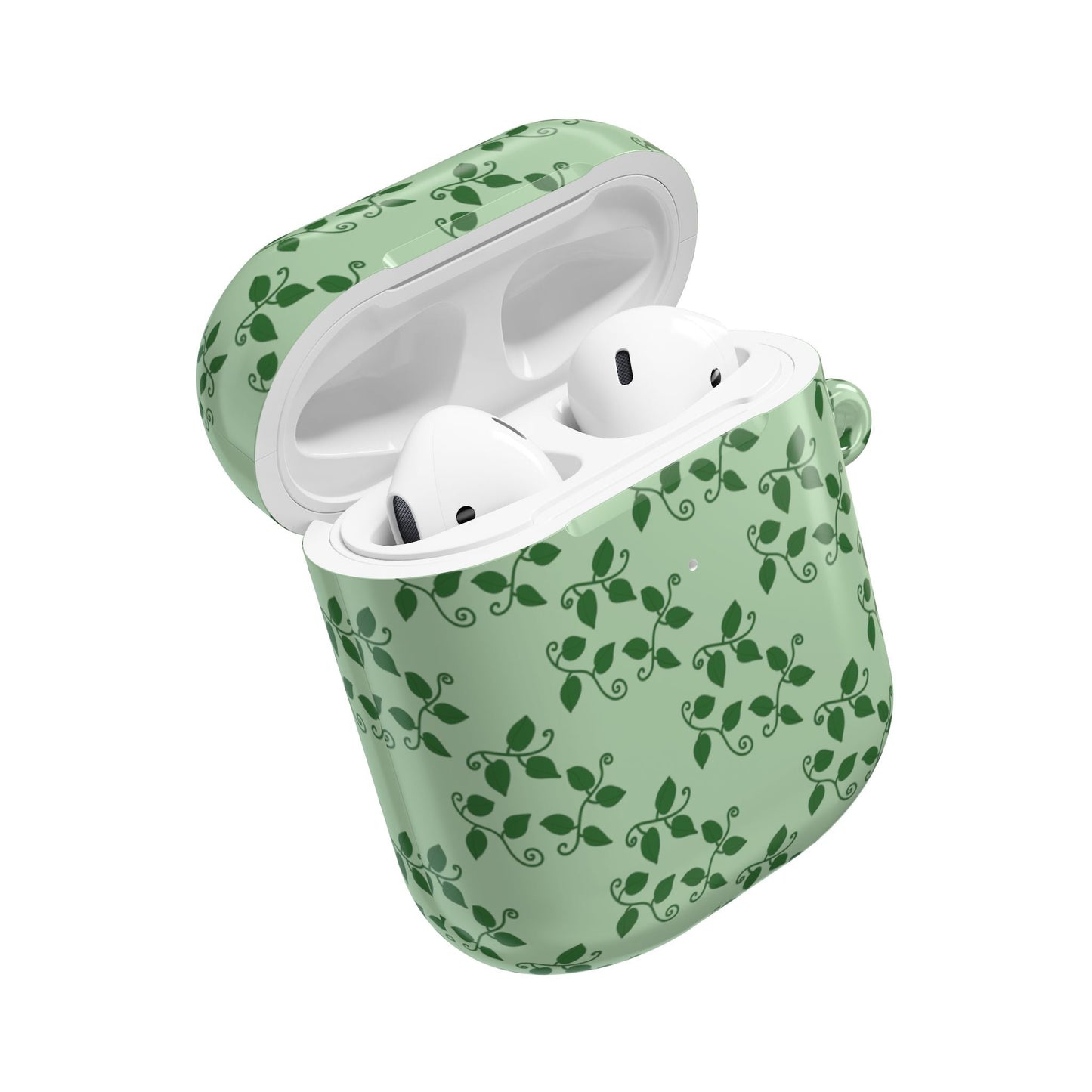 Pothos Pattern Earbud Case – Slim Protective Cover With Carabiner
