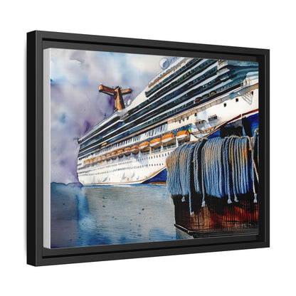 Cruise Ship Matte Canvas Wall Art, Nautical Home Decor, Framed Maritime Print, Unique Gift for Travelers, Ocean Lover's Wall Decor