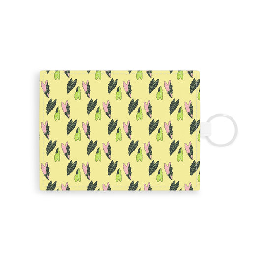 Alocasia Pattern Card Holder – Vegan Leather Slim Wallet