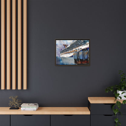 Cruise Ship Matte Canvas Wall Art, Nautical Home Decor, Framed Maritime Print, Unique Gift for Travelers, Ocean Lover's Wall Decor