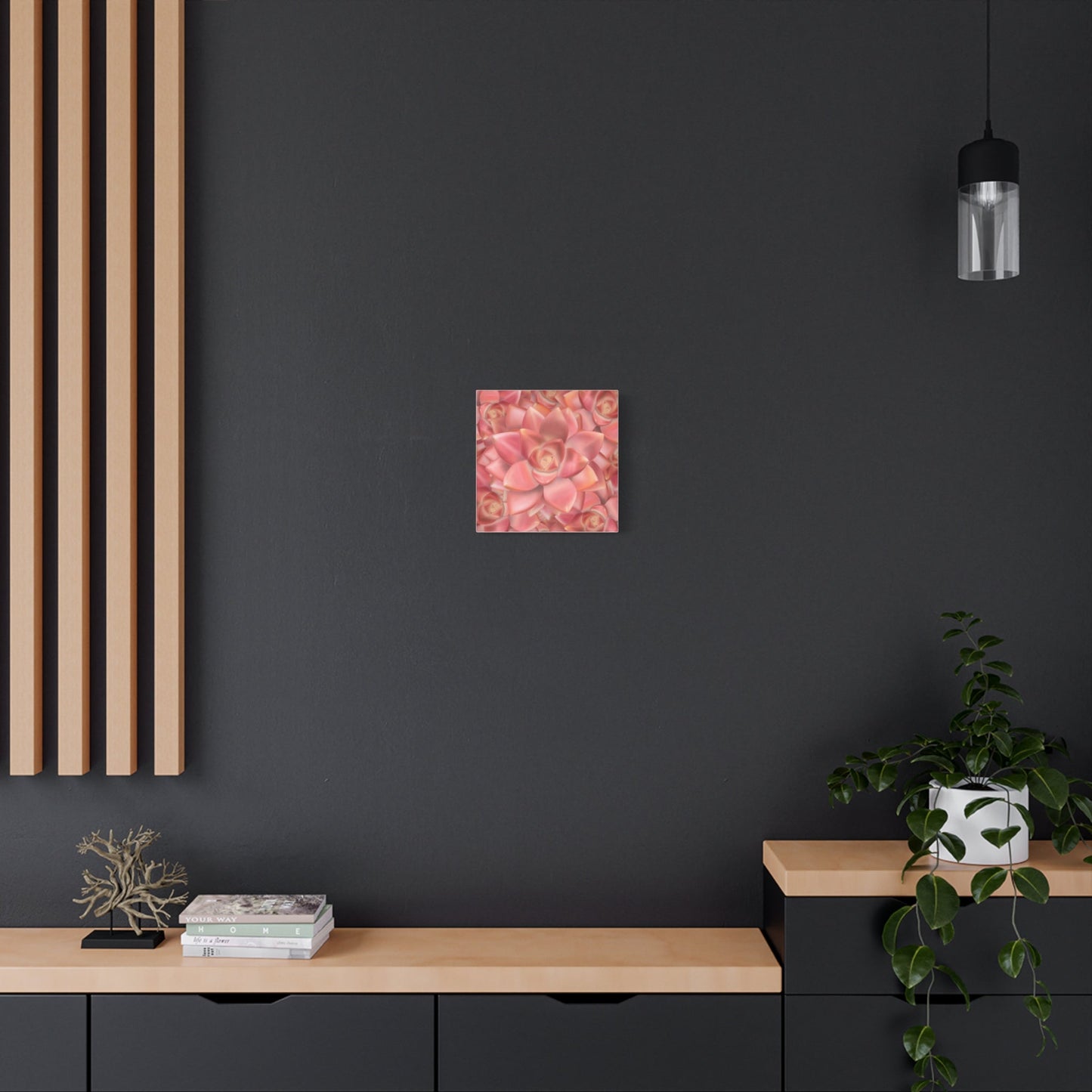 Graptosedum California Sunset Succulent Pattern Canvas Print – Botanical Wall Art