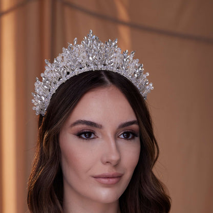 Sparkling Crystal Bead and Rhinestone Tiara