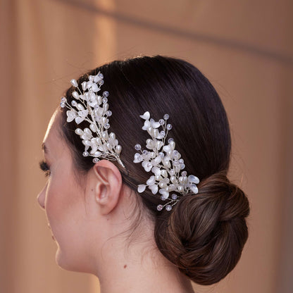 2-Piece Crystal Beaded Hair Vine Set