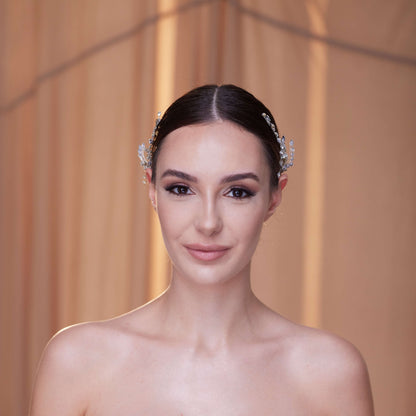 Two-Piece Crystal Beaded Headpiece