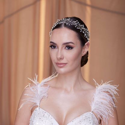Crystal and Pearl Bridal Hairvine