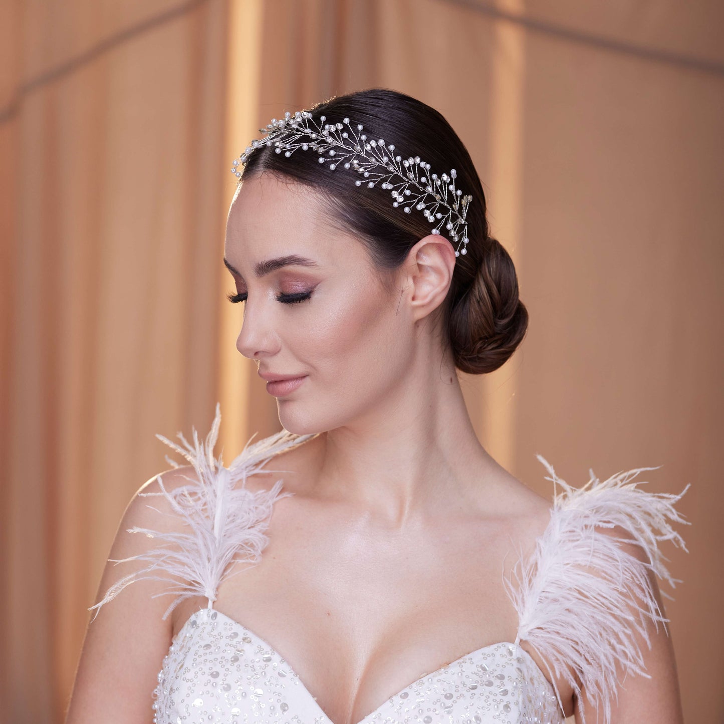 Crystal and Pearl Bridal Hairvine