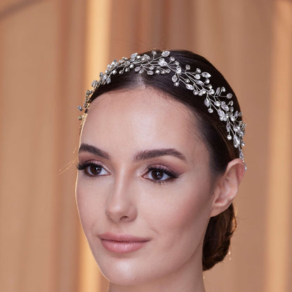 Delicate Crystal Bead and Rhinestone Hair Vine