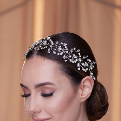 Delicate Crystal Bead and Rhinestone Hair Vine