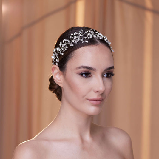 Delicate Crystal Bead and Rhinestone Hair Vine