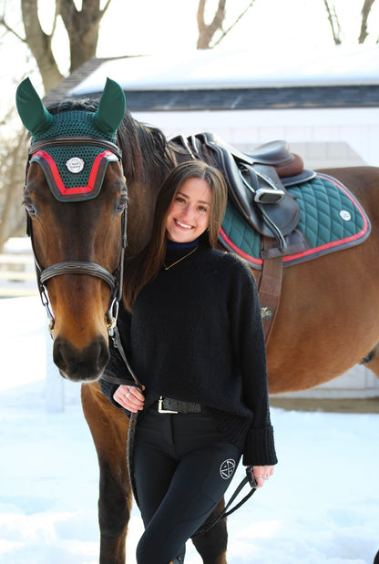 Jump Saddle Pad | Green- Brown & Red