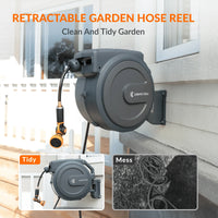 Retractable Garden Hose Reel 62ft-155ft