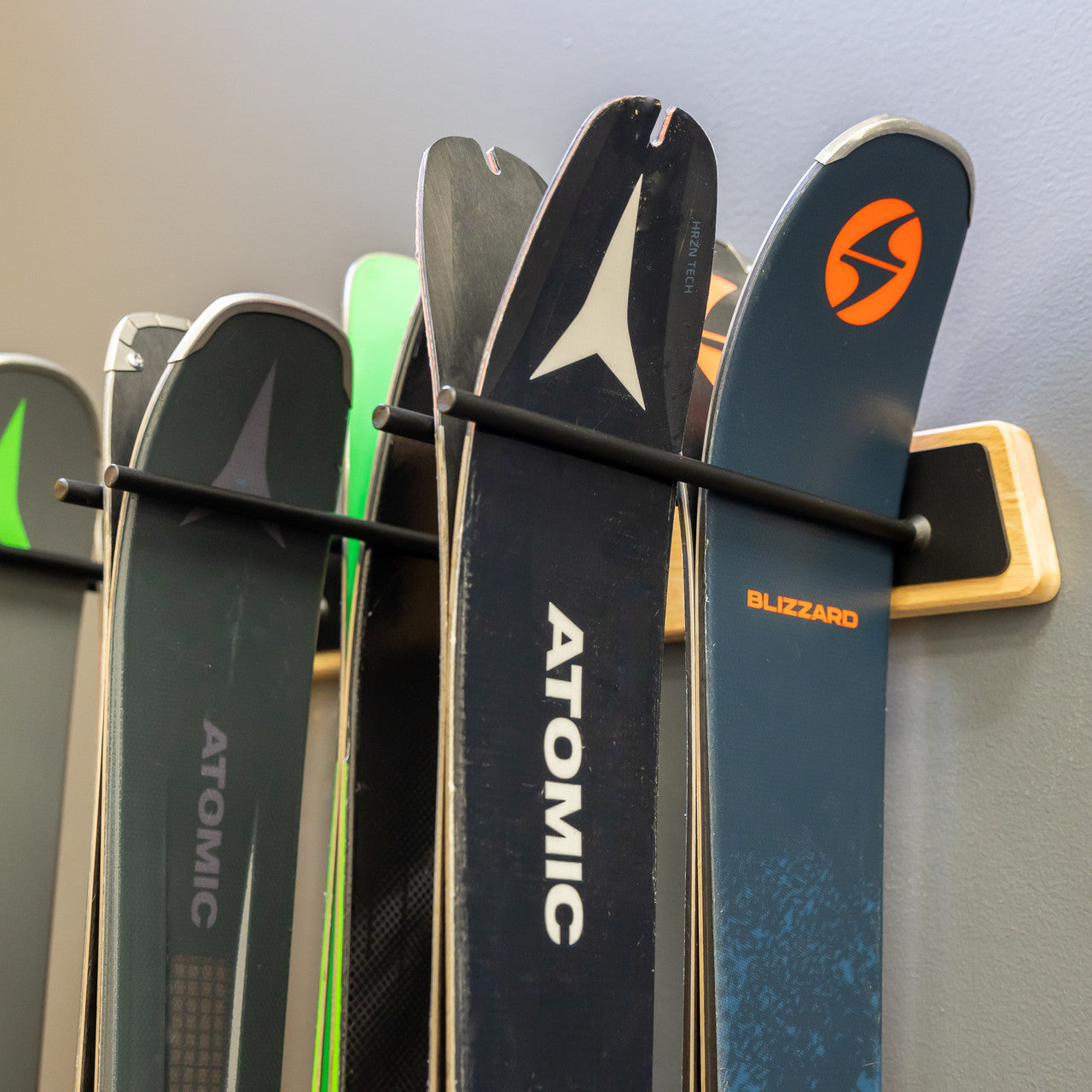BLAT Wood Ski Storage Rack | Holds 6 Pairs of Skis