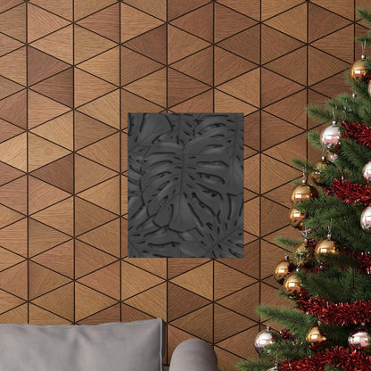 Charcoal Monstera Botanical Print – Unframed Wall Art