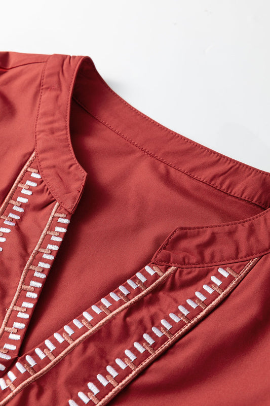 Andie Trim Flutter Sleeve Blouse