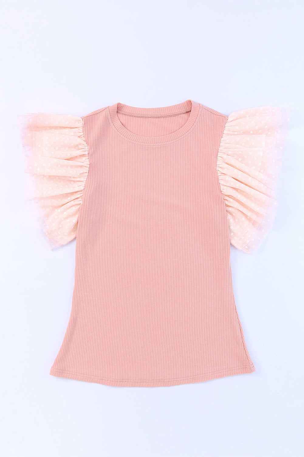 Pink Layered Ruffle Knit Blouse