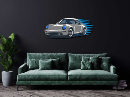 Garage wall decor steel art Performance Coupe Steel Wall Art