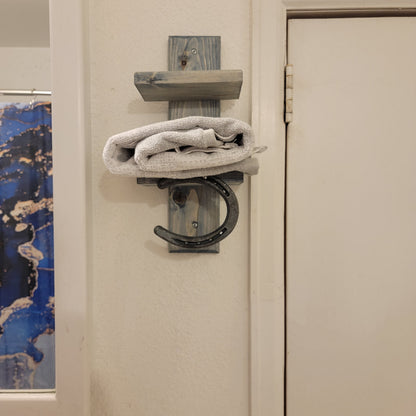 The Wrangler Hand Towel Rack: Single Horseshoe Series