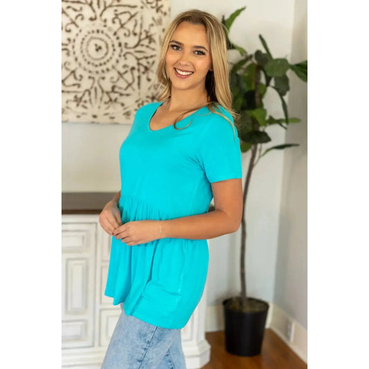 Ruffle Top - Ocean Blue