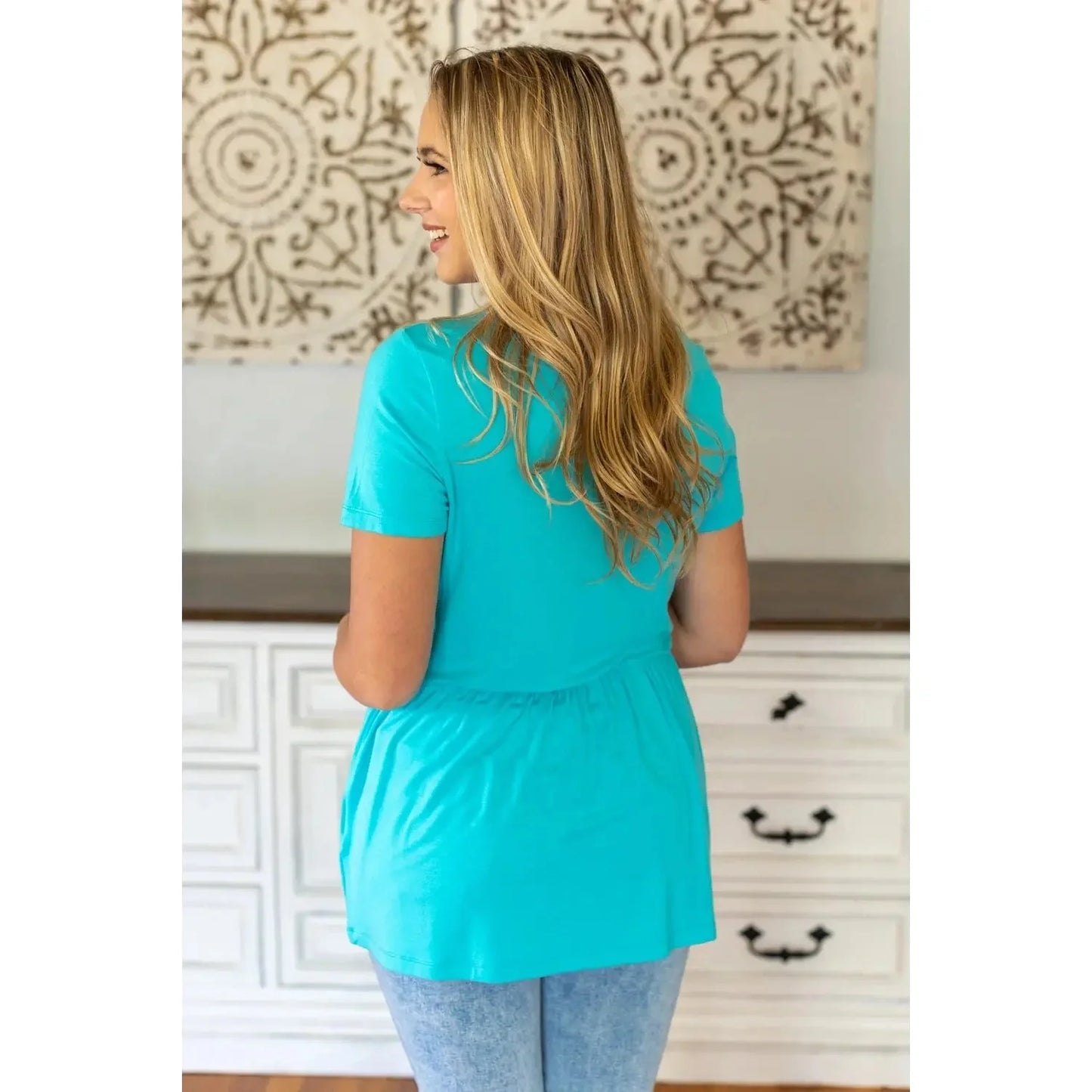 Ruffle Top - Ocean Blue