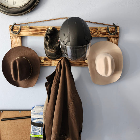 The Trail Boss: 9-Space Wall-Mounted Heritage Coat Rack