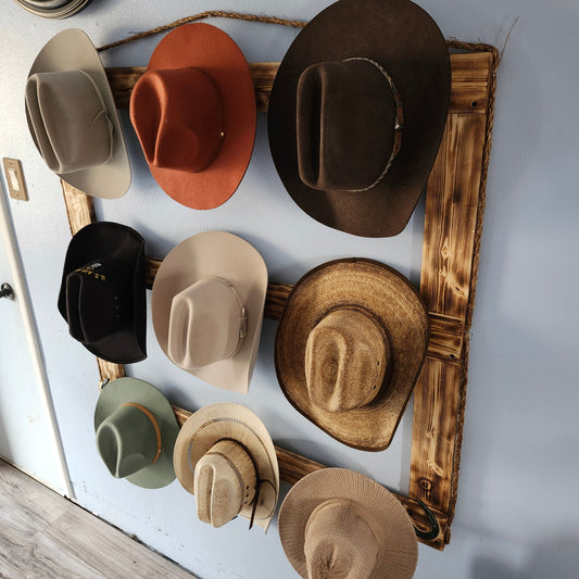 The 9-Hatter Flat: Professional Cowboy Hat Wall Display