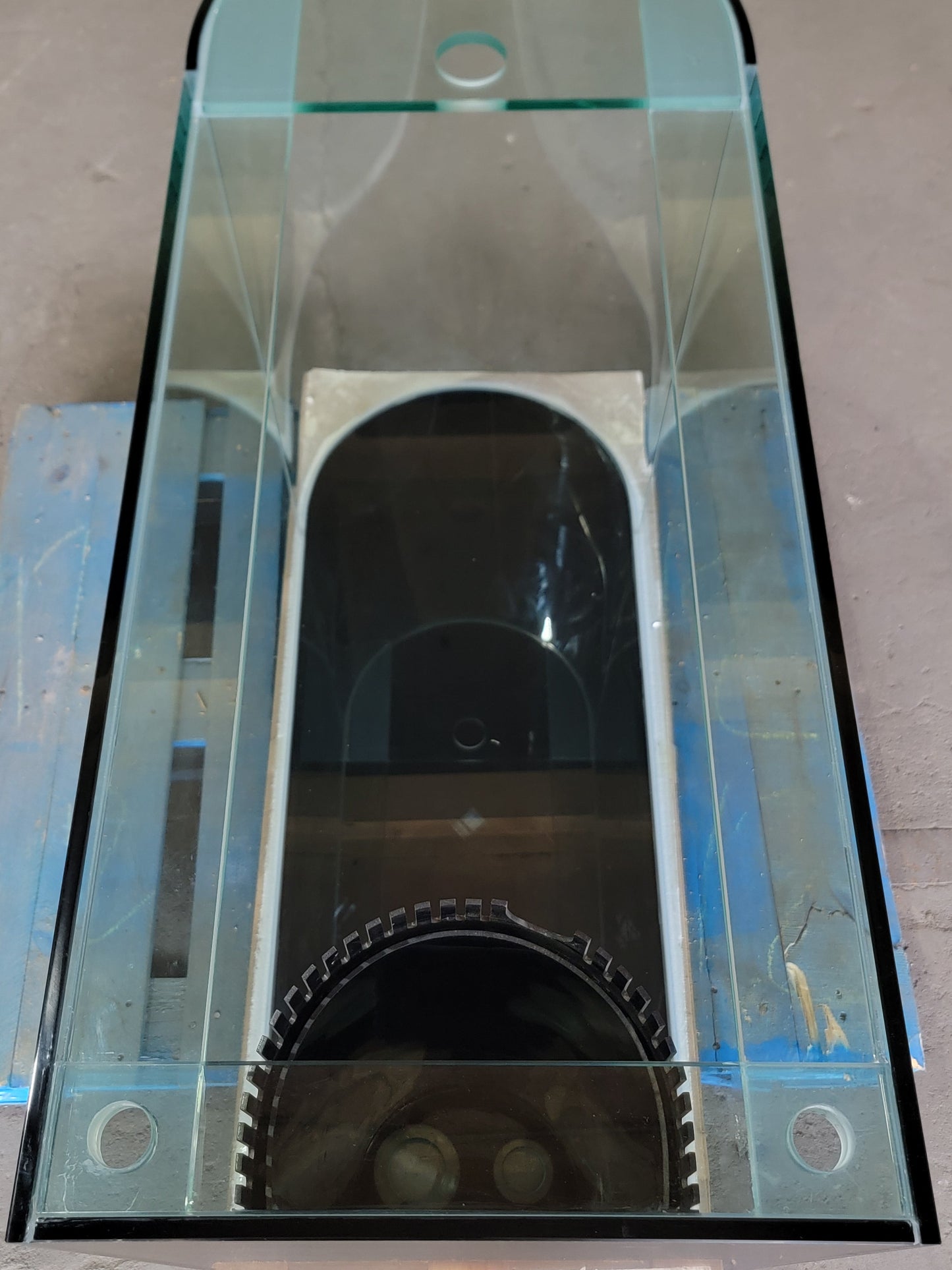 120 Gallon U-Shape Bullnose Peninsula Divider Glass Aquarium Reef-Ready in Rose Cherry Real Wood Furniture