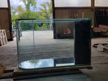 120 Gallon U-Shape Bullnose Peninsula Divider Glass Aquarium Reef-Ready in Rose Cherry Real Wood Furniture