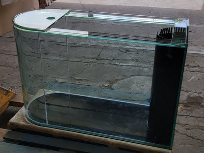 120 Gallon U-Shape Bullnose Peninsula Divider Glass Aquarium Reef-Ready in Rose Cherry Real Wood Furniture