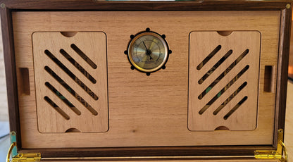 Cigar Humidor - Black Walnut with Spanish Cedar Lining - 80 Capacity