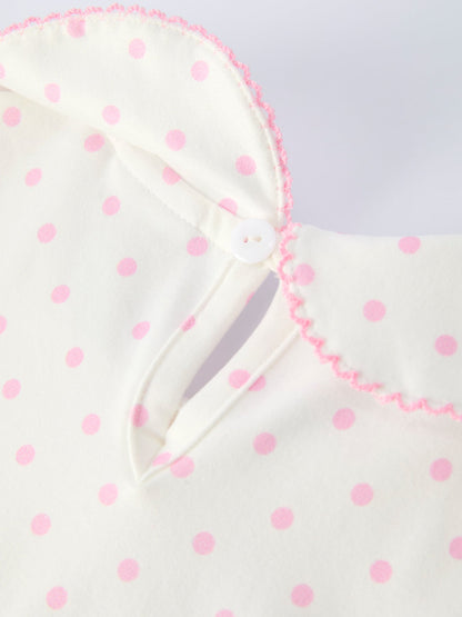Back to School Polka Dot Girls Dress Pencil Bow Applique