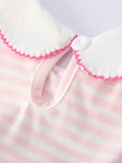 Strawberry Girl Dress Ruffle Peter Pan Collar