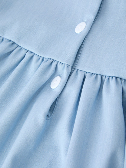 Back to School Pencil Applique Girl Dress Scallop Hem