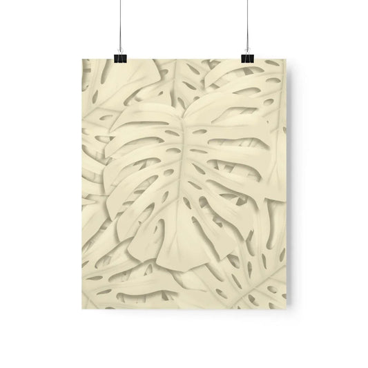 Beige Monstera Botanical Print – Unframed Wall Art