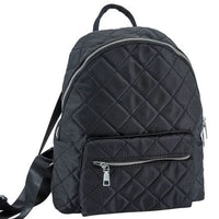 Nylon Quilted Fashion Backpack Unisex Travel Friendly