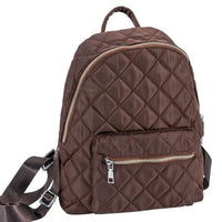 Nylon Quilted Fashion Backpack Unisex Travel Friendly