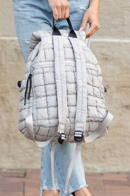 Stevie Quilted Puffer Backpack Large Front Compartment