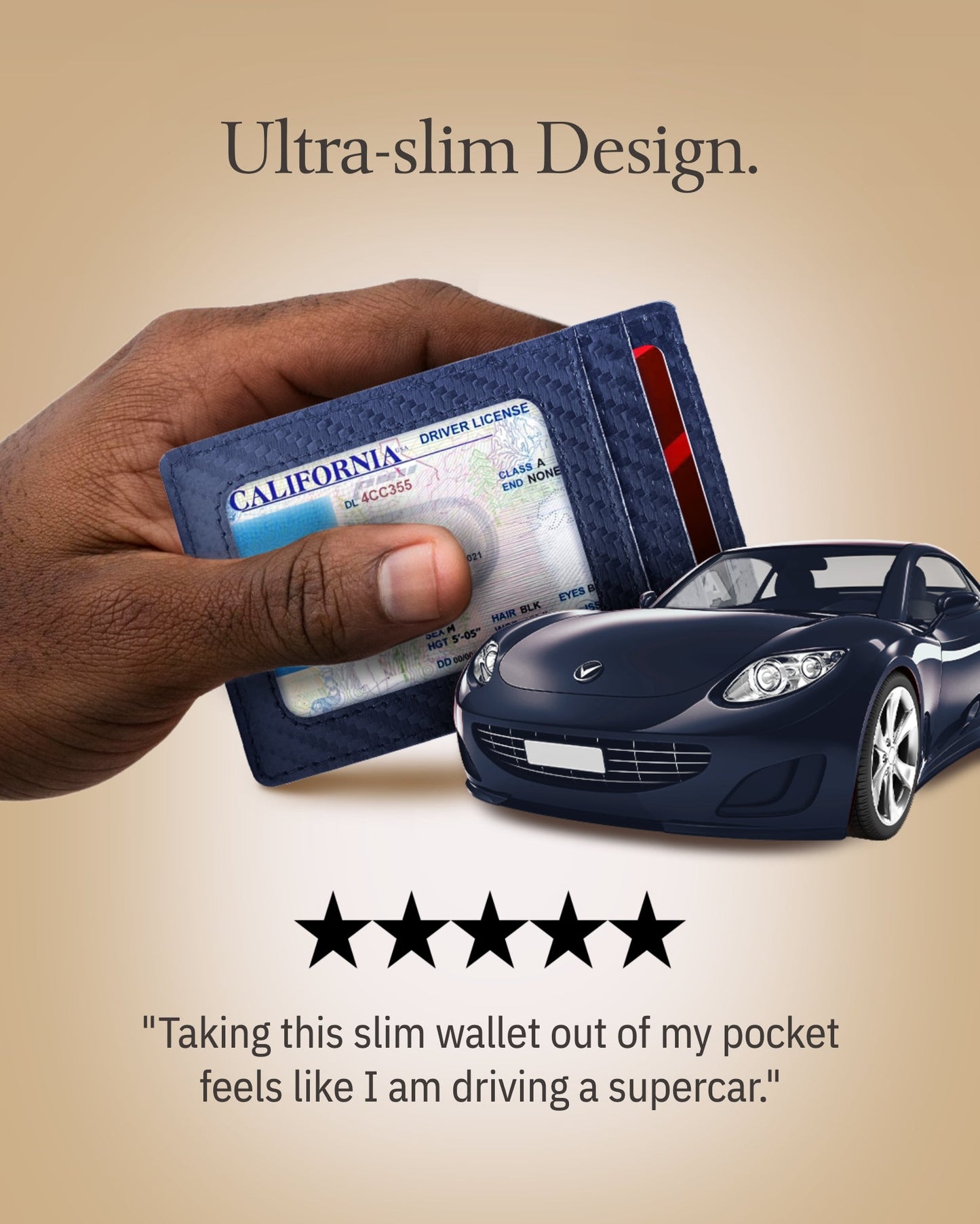 Genuine Leather Slim Card Holder – RFID Blocking, Thumb-Hole Access